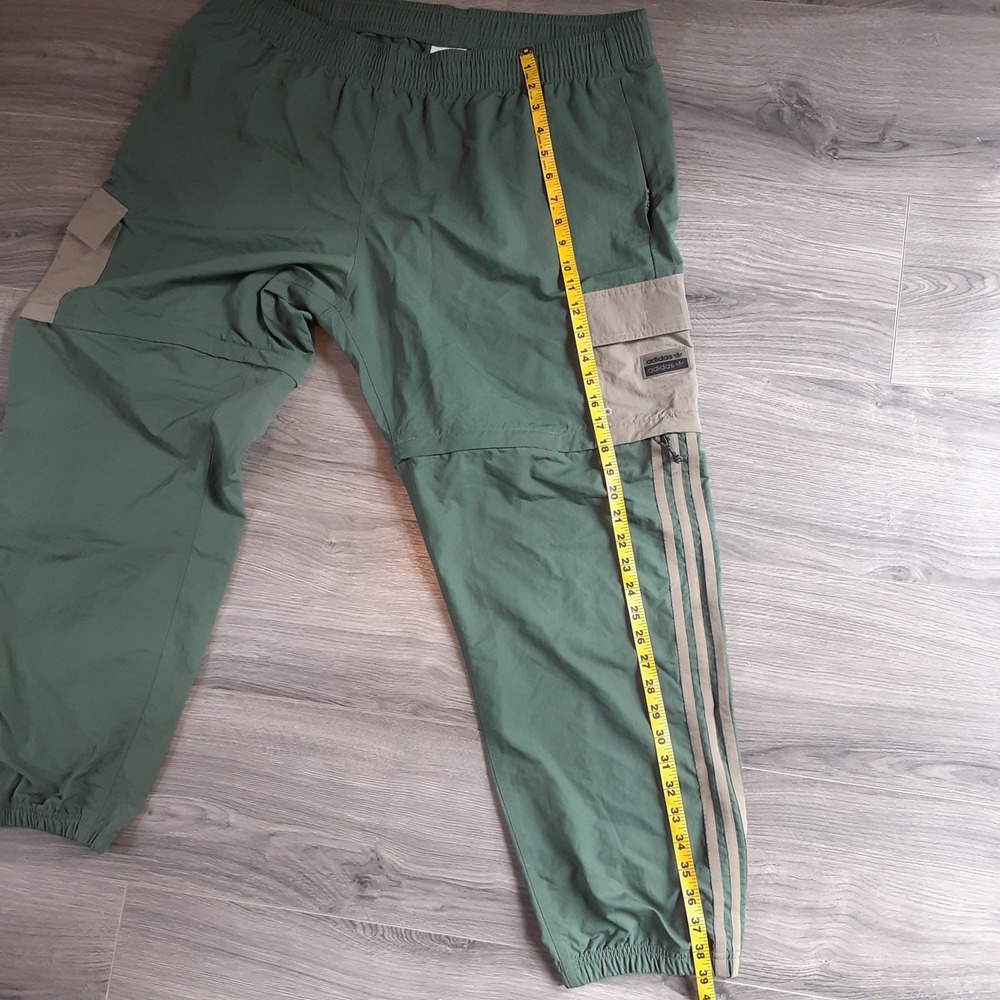 Adidas Originals Mens Convertible Cargo Track Pants Sage Green Zip Off XL - Picture 9 of 15